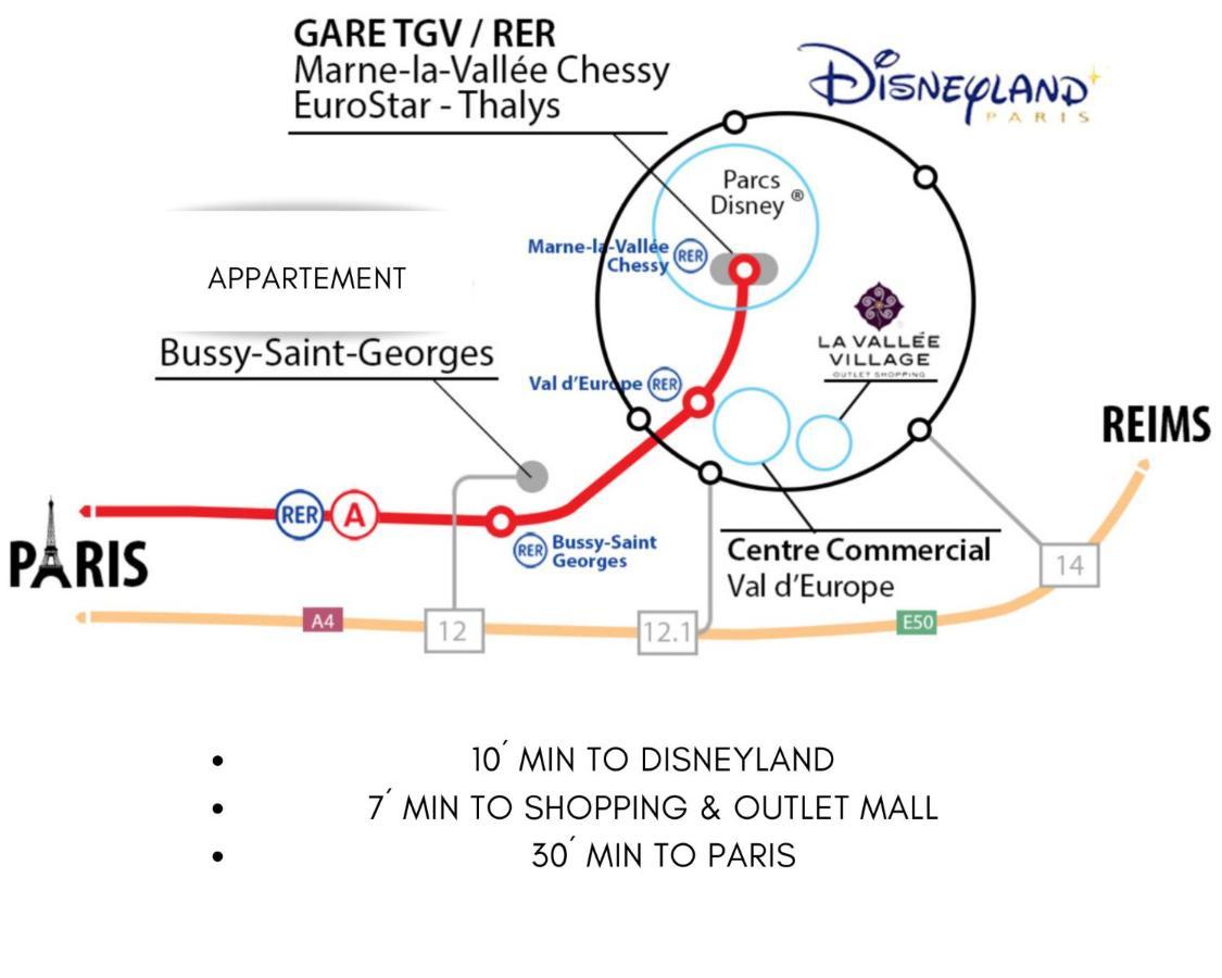 Top Location Apartment 10 Min Disneyland Bussy-Saint-Georges Exteriér fotografie